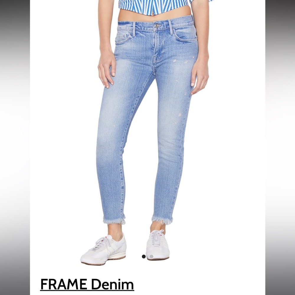 FRAME Denim Le Skinny De Jeanne Crop Utopia Jean Low Rise size 24